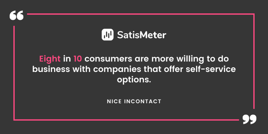 Eight in 10 consumers are more willing to do business with companies that offer self-service options.