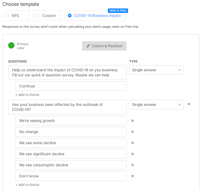 COVID-19 Business Impact Survey Template